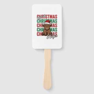 Merry Christmas Heifer Cow Holiday Shirt Design_1 Hand Fan
