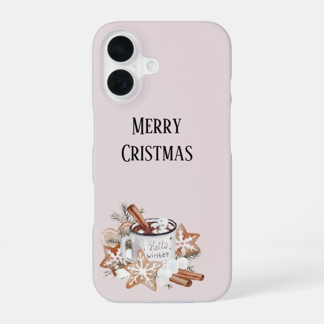 Merry Christmas Hello Winter iPhone 16 Slim Case (Back)