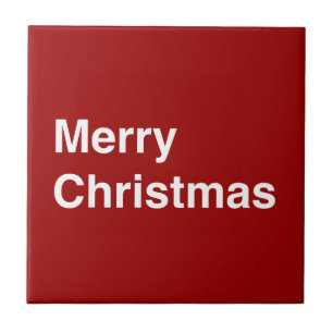 Merry Christmas Helvetica Tile