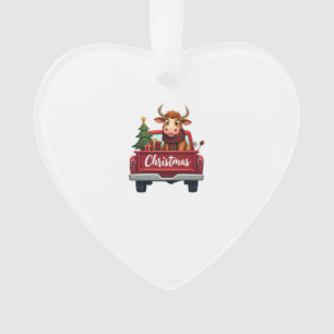 Merry Christmas Highland Cow Christmas Tree Red Tr Ornament