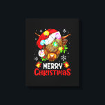 Merry Christmas Highland Cow Western Santa Hat Xma Canvas Print<br><div class="desc">This is a great gift for your family,  friends during Hanukkah holiday. They will be happy to receive this gift from you during Hanukkah holiday.</div>
