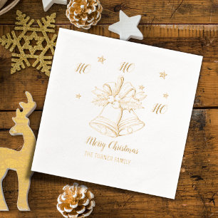 Merry Christmas Ho Ho Ho  Foil Napkins