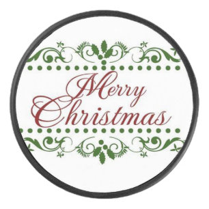 Merry Christmas Hockey Puck