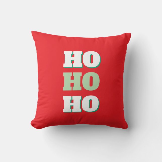 Merry Christmas HoHoHo Party Minimalist Plain Cushion (Front)