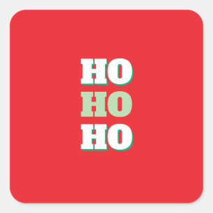 Merry Christmas HoHoHo Party Minimalist Plain Square Sticker