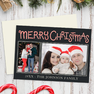 Merry Christmas Holiday 2 Photo Collage Card