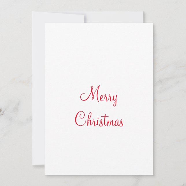 merry christmas holiday add family name photo gift card (Front)
