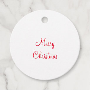 merry christmas holiday add family name photo gift favour tags