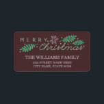 Merry Christmas Holiday Address Label<br><div class="desc">Merry Christmas Holiday Address Label / Brown and Lilac</div>