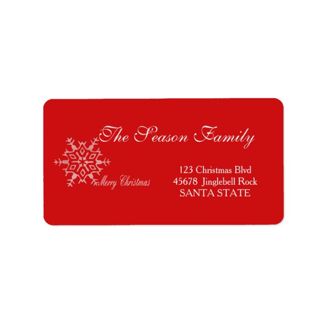 Merry Christmas Holiday Address Label (Front)