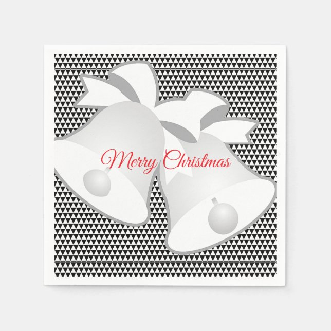 Merry Christmas Holiday Bells   Napkin (Front)