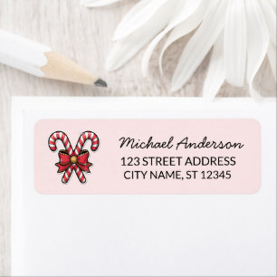 Merry Christmas Holiday Candy Cane Return Address