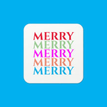 Merry Christmas Holiday Colourful Stickers