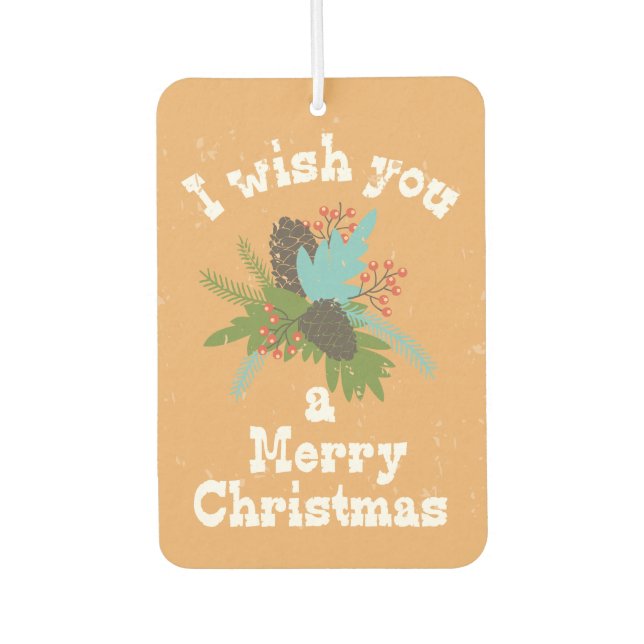 Merry Christmas Holiday Decor Car Air Freshener (Front)