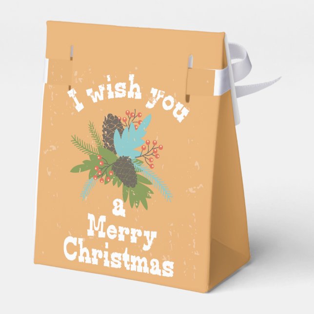 Merry Christmas Holiday Decor Favour Box (Back Side)