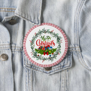 Merry Christmas, holiday design, 10 Cm Round Badge