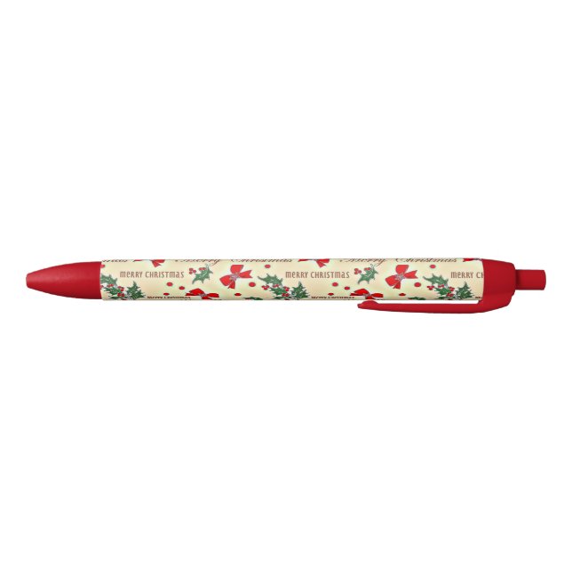 Merry Christmas holiday design Black Ink Pen (Bottom)