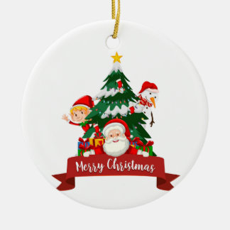 Merry Christmas Holiday Design Ceramic Tree Decoration