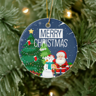 Merry Christmas Holiday Design Ceramic Tree Decoration