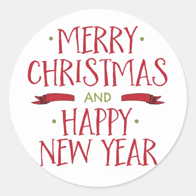 Merry Christmas Holiday Envelope Seal (Front)