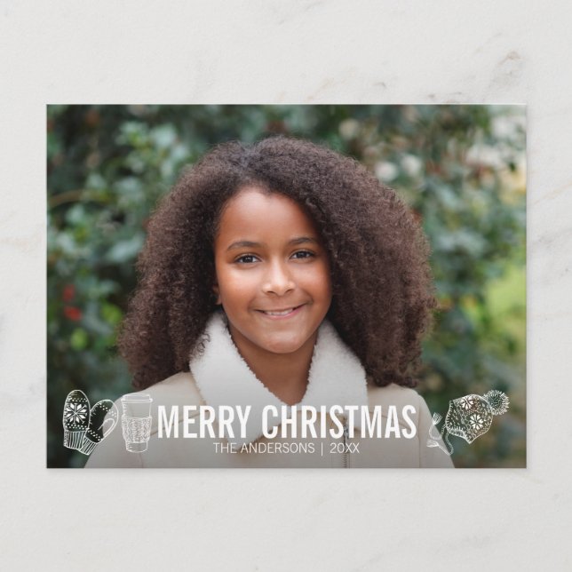 Merry Christmas Holiday Essentials Photo Postcard (Front)