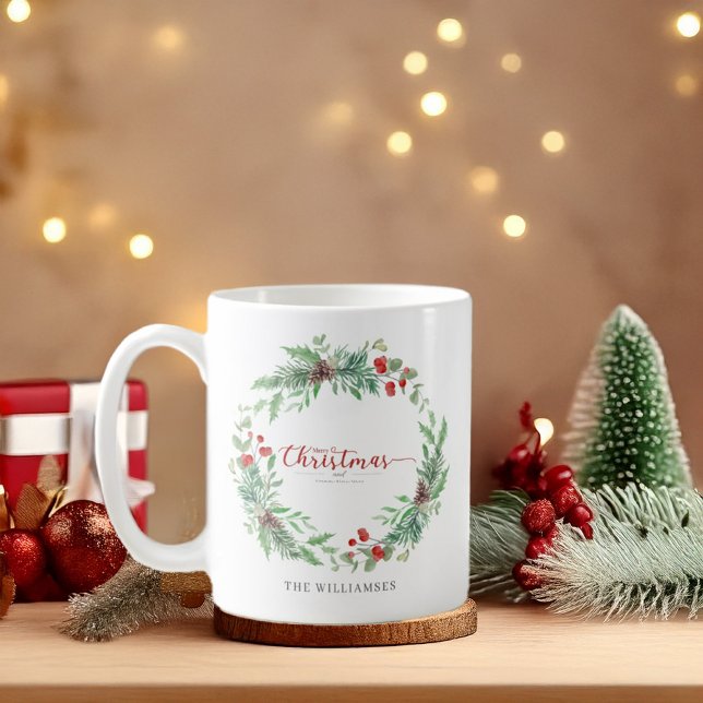 Merry Christmas  Holiday Eucalypt Wreath Mug (Creator Uploaded)