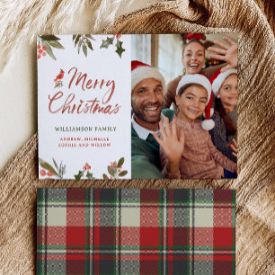 Merry Christmas Holiday Family Photo Card