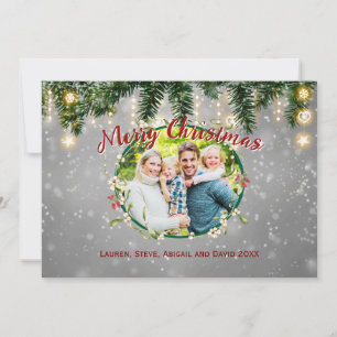 Merry Christmas Holiday Family Photo Card