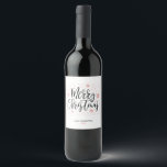Merry Christmas | Holiday Gift Custom Wine Labels<br><div class="desc">Celebrate the season with this stylish custom wine bottle label. You can personalise the text with your name or text.  This label will be a sophisticated addition to your Christmas gifts or Party Favours. Matching invitations and items are available at my shop BaraBomDesign.</div>