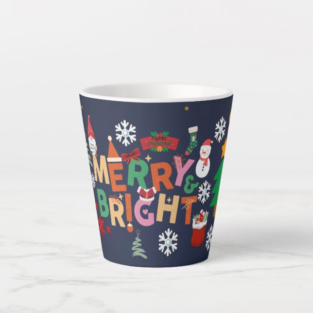 Merry Christmas  holiday gift Latte Mug (Front)