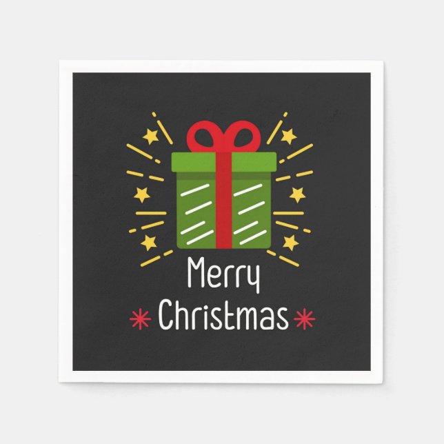 Merry Christmas Holiday Gift Napkin (Front)