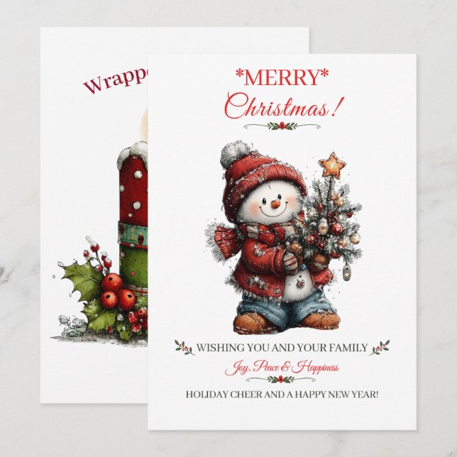 Merry Christmas Holiday Greeting Card (Front/Back)
