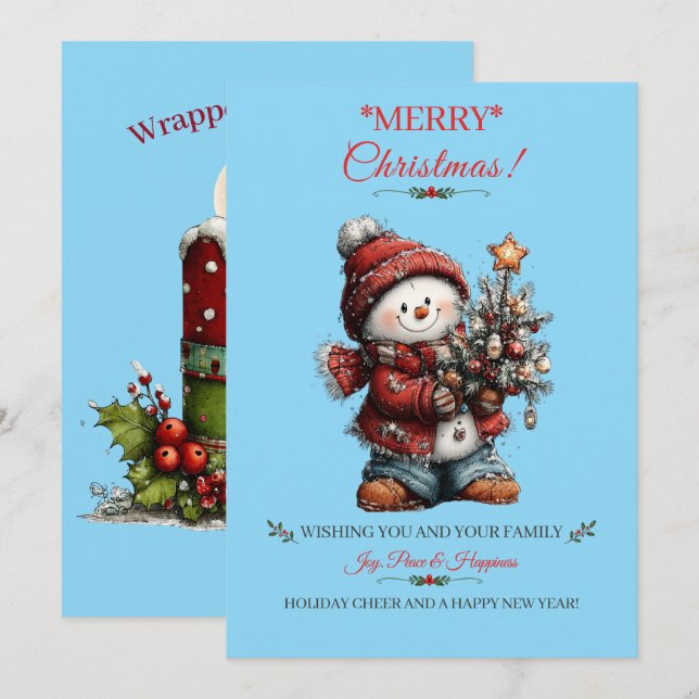 Merry Christmas Holiday Greeting Card (Front/Back)