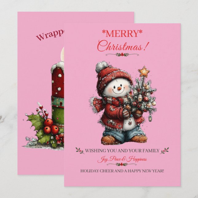 Merry Christmas Holiday Greeting Card (Front/Back)