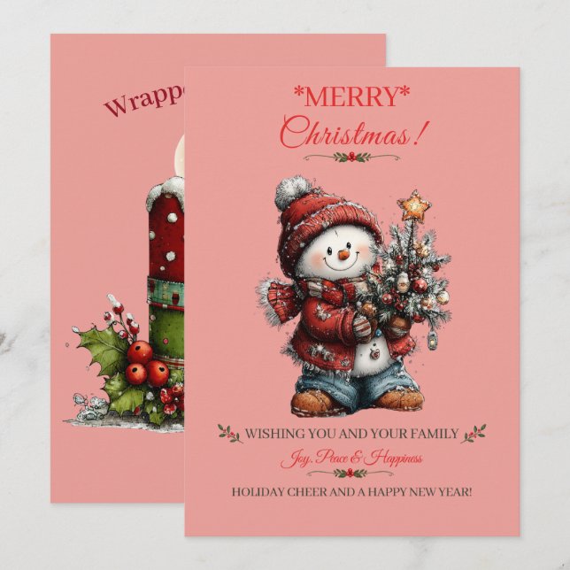Merry Christmas Holiday Greeting Card (Front/Back)