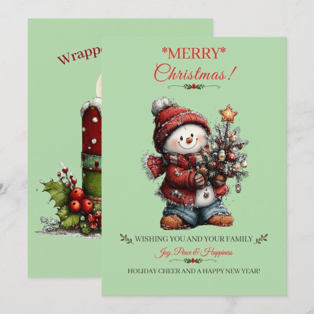 Merry Christmas Holiday Greeting Card (Front/Back)