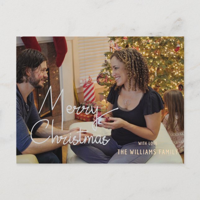 Merry Christmas Holiday Greetings Photo Postcard (Front)