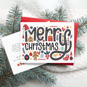 Merry Christmas   Holiday Greetings Postcard