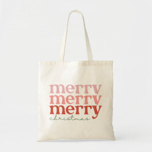 Merry Christmas Holiday Groovy Retro Tote Bag