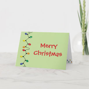 Merry Christmas Holiday Lights Customisable Card