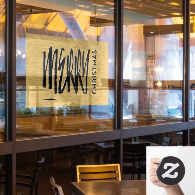 Merry Christmas Holiday Modern Typography  (Restaurant Window)