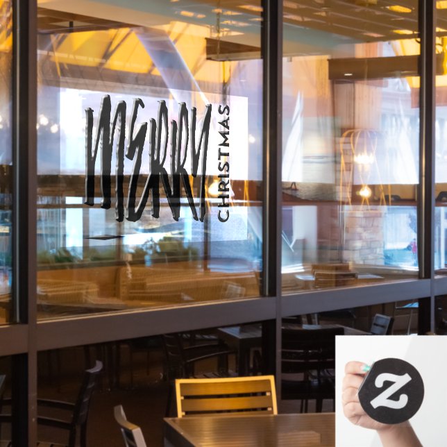 Merry Christmas Holiday Modern Typography  Window  (Restaurant Window)