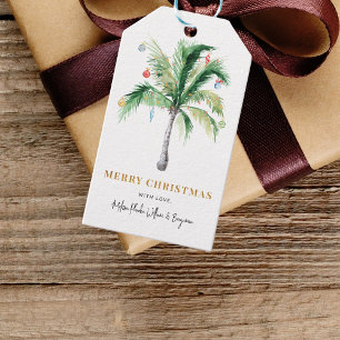 Merry Christmas Holiday Palm Tree Moving Gift Tags