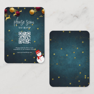 Merry Christmas Holiday Party QR Code RSVP Enclosure Card