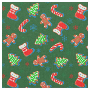 Merry Christmas Holiday Pattern Fabric