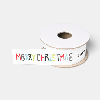 Merry Christmas | Holiday Personalised Ribbon Grosgrain Ribbon