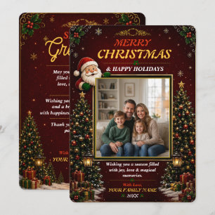 Merry Christmas Holiday Photo Announcement