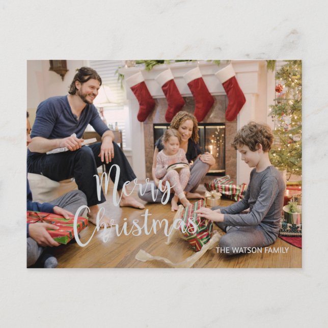 Merry Christmas Holiday Photo Greeting Postcard (Front)