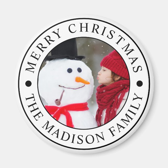 Merry Christmas Holiday Photo Magnet (Front)