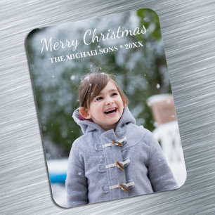 Merry Christmas Holiday Photo Magnet